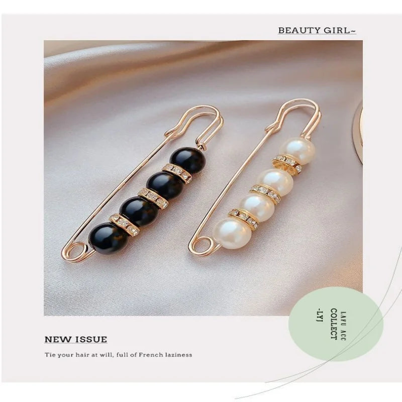 Pearl Rhinestone Brooch Pin – Adjustable Waist Tightener