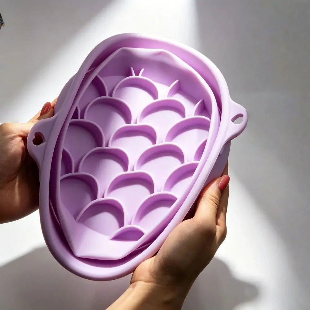 Foldable Silicone Face Ice Bath Bowl with Built-In Ice Tray