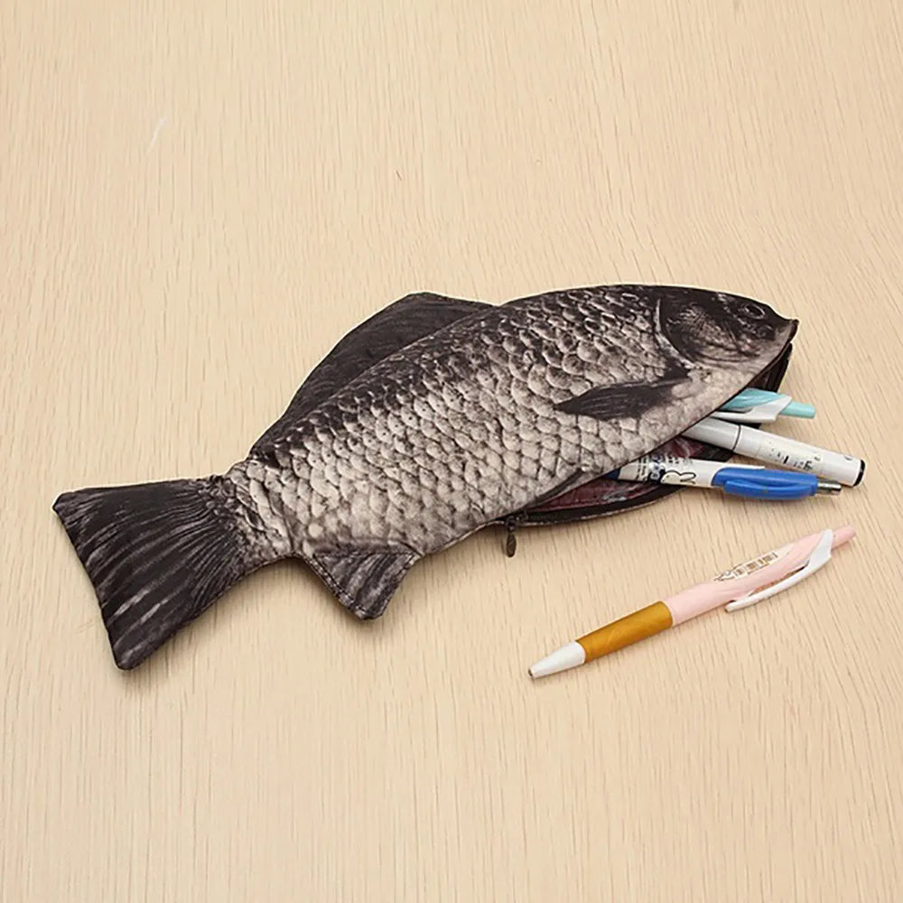 Realistic Fish Shape Pencil Case & Novelty Makeup Pouch | Carp Bag