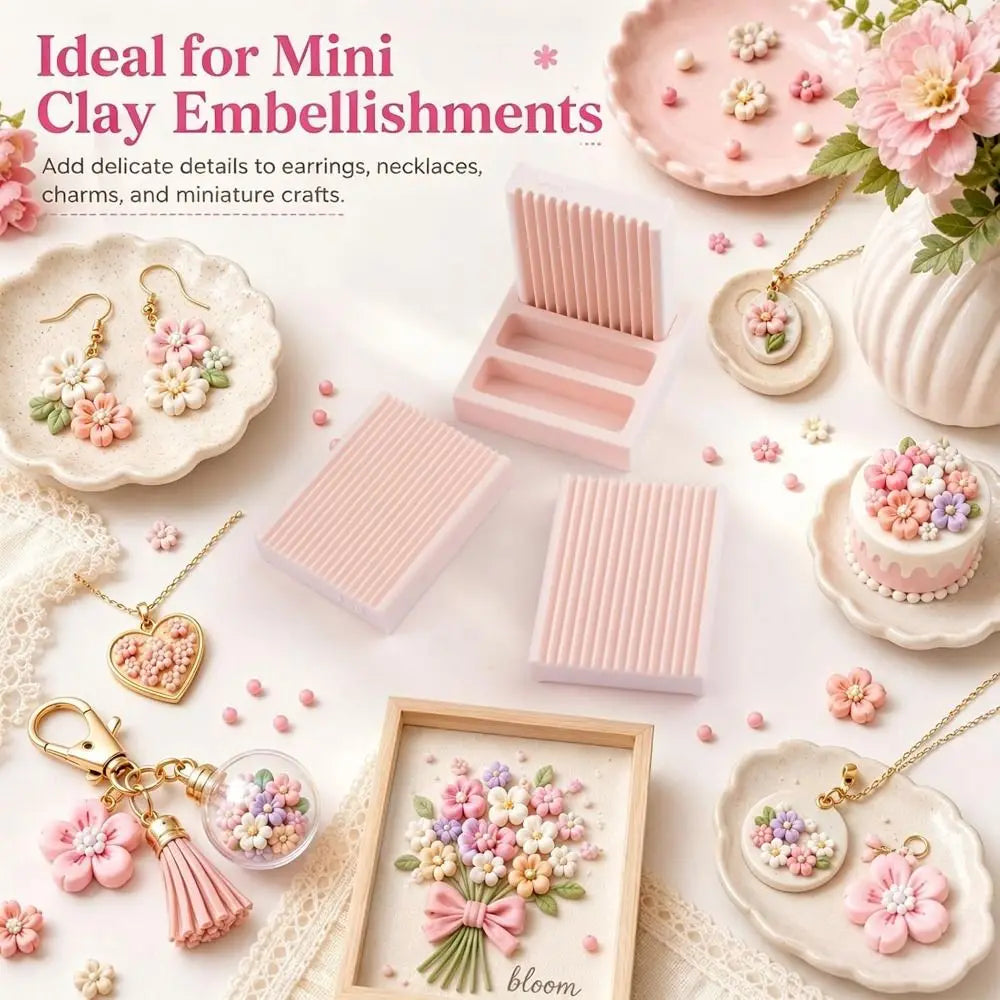 Mini Polymer Clay Bead Maker Set – 1mm, 1.5mm & 2mm Rollers