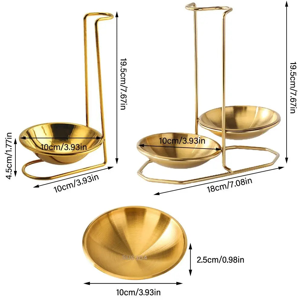 Vertical Stainless Steel Spoon Rest Stand Rack – Single/Double