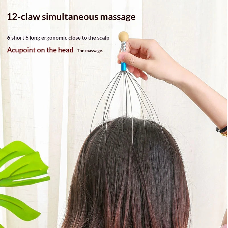Octopus Scalp Massager Stainless Steel Claw Head Scratcher