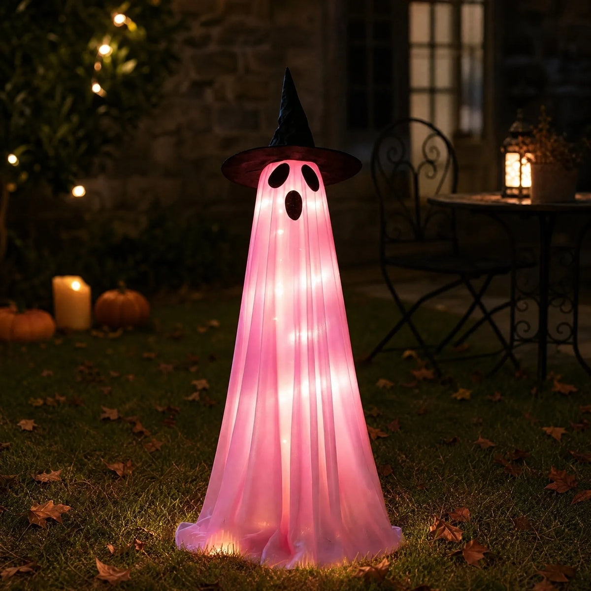 Halloween LED Glowing Ghost Yard Ornament – Battery Powered