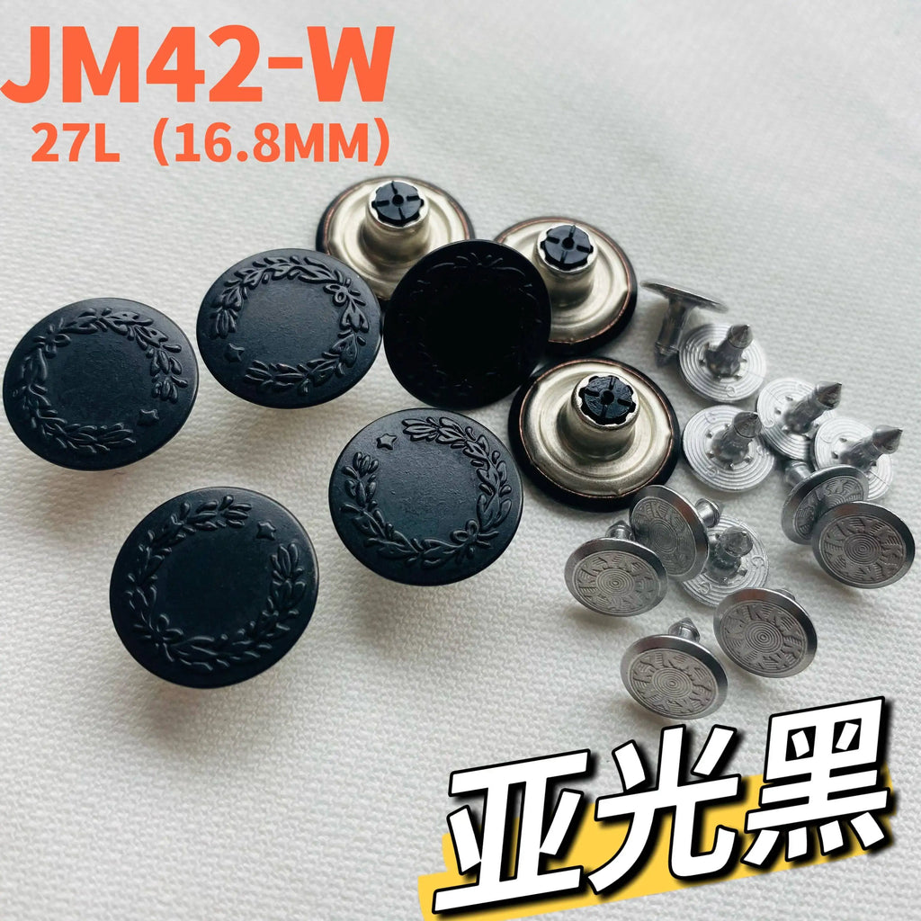 YKK JM42 Nickel-Free Metal Denim Buttons – Copper Wheat Ear Design