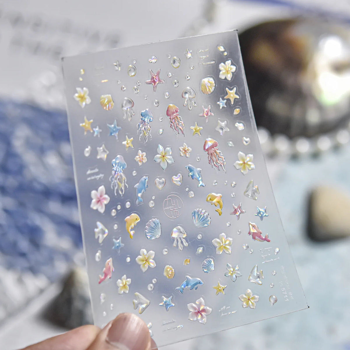 Ocean Theme Nail Stickers – Fish & Seaweed Nail Art Decals