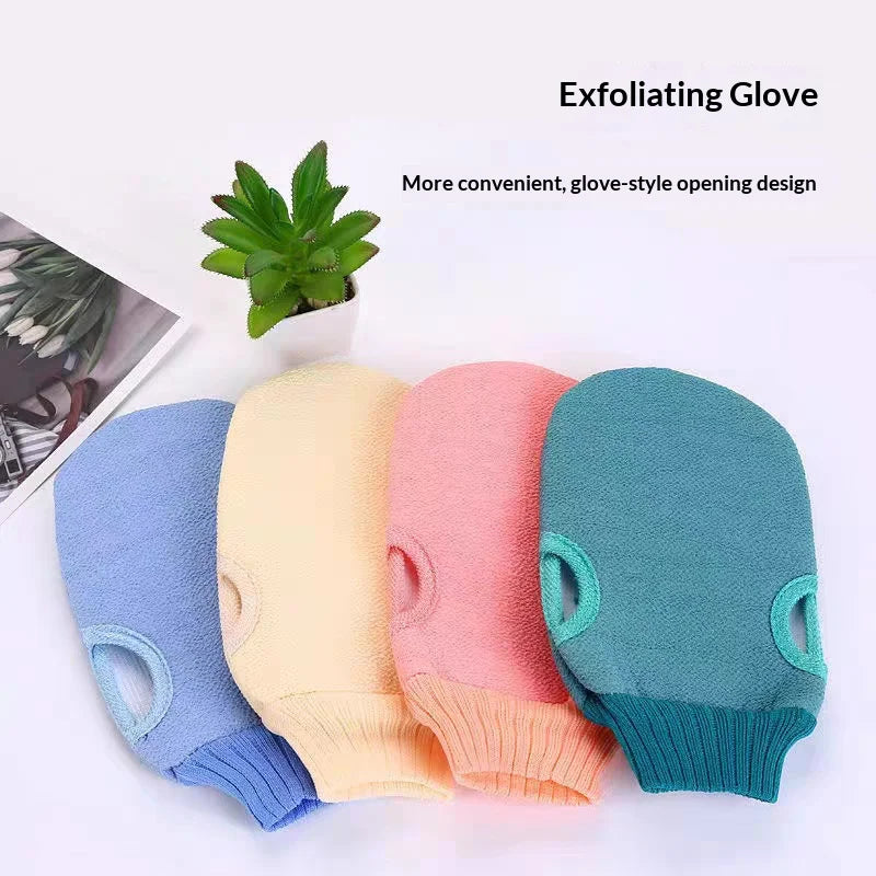 Double-Sided Exfoliating Shower Gloves – Body Scrubber Mitten