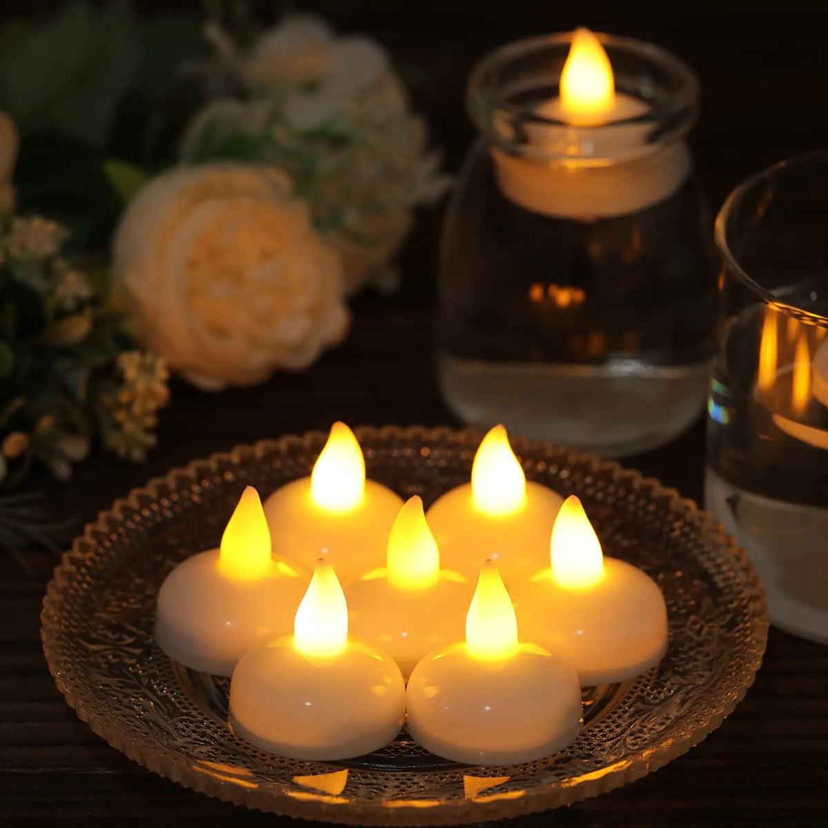 Flameless Floating LED Tealights – Waterproof 12-Pack, 100H