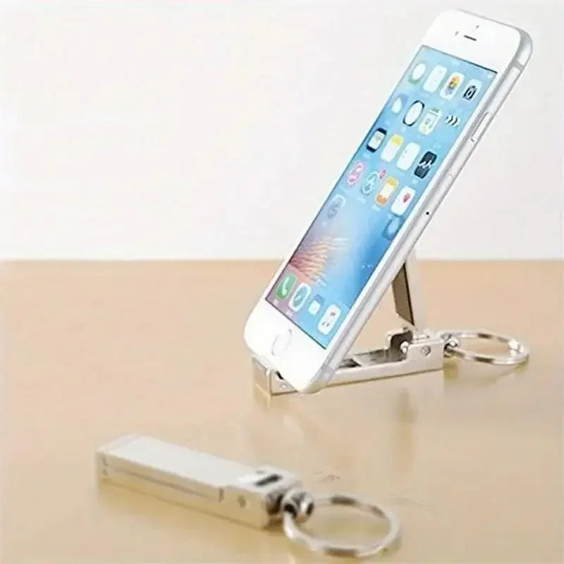 Multi-Function Metal Keychain Phone Holder & Bag Hanger