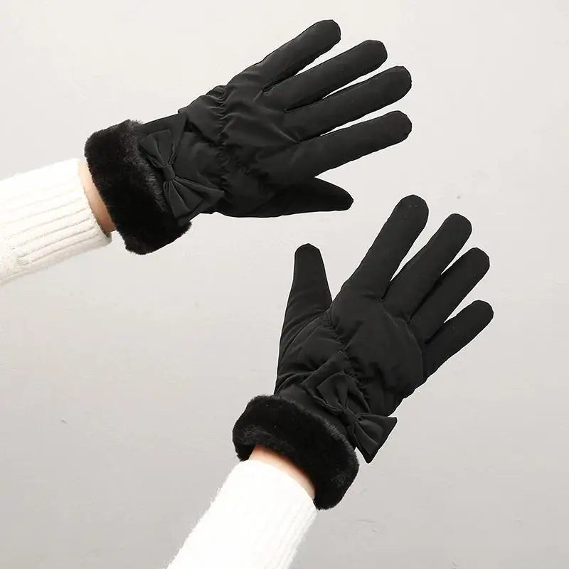 Women's Fleece Ski Gloves – Waterproof Touchscreen Winter