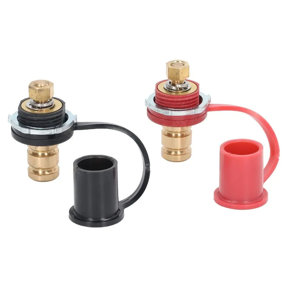 2PCS Brass Marine Battery Charger Posts 250A – Black & Red