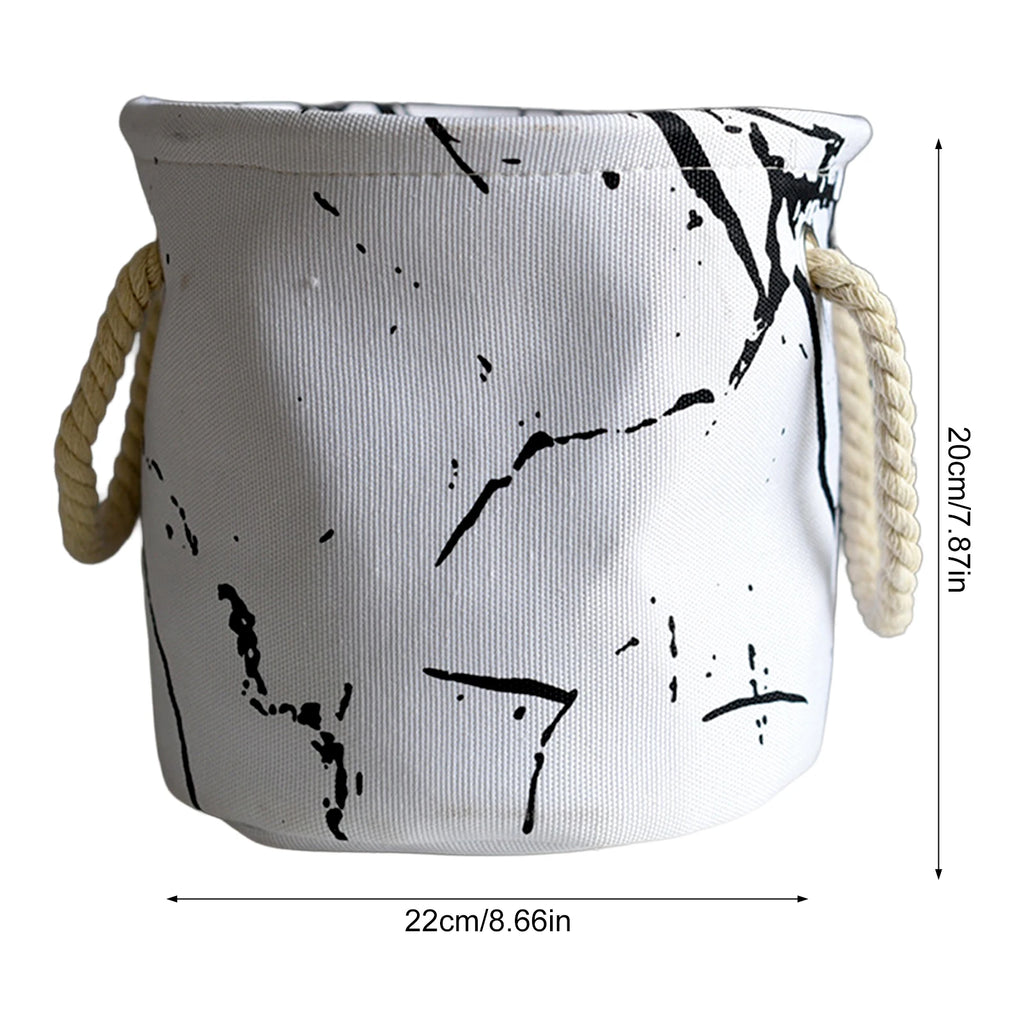 Nordic Linen Planter Bag with Rope Handles | Round Home Décor
