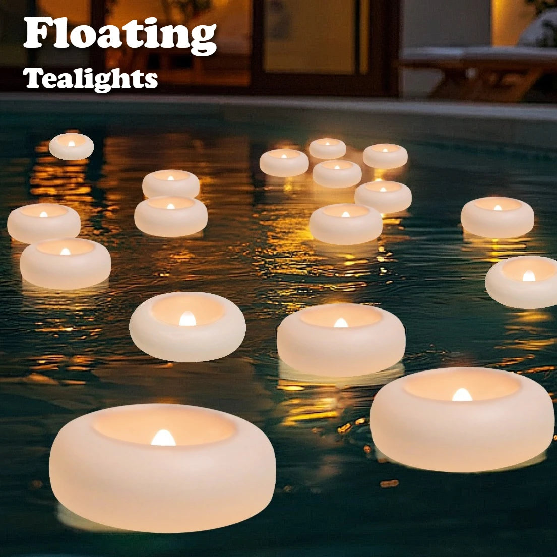 Flameless LED Floating Candles Battery Tealights 12/24 Pack