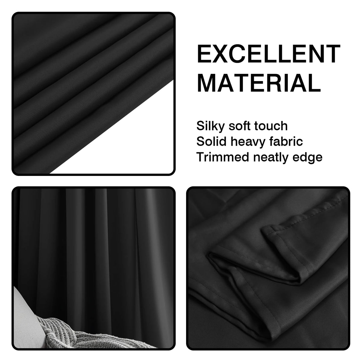 Eyelet Blackout Curtains Thermal Insulated Drapes – 1 Panel