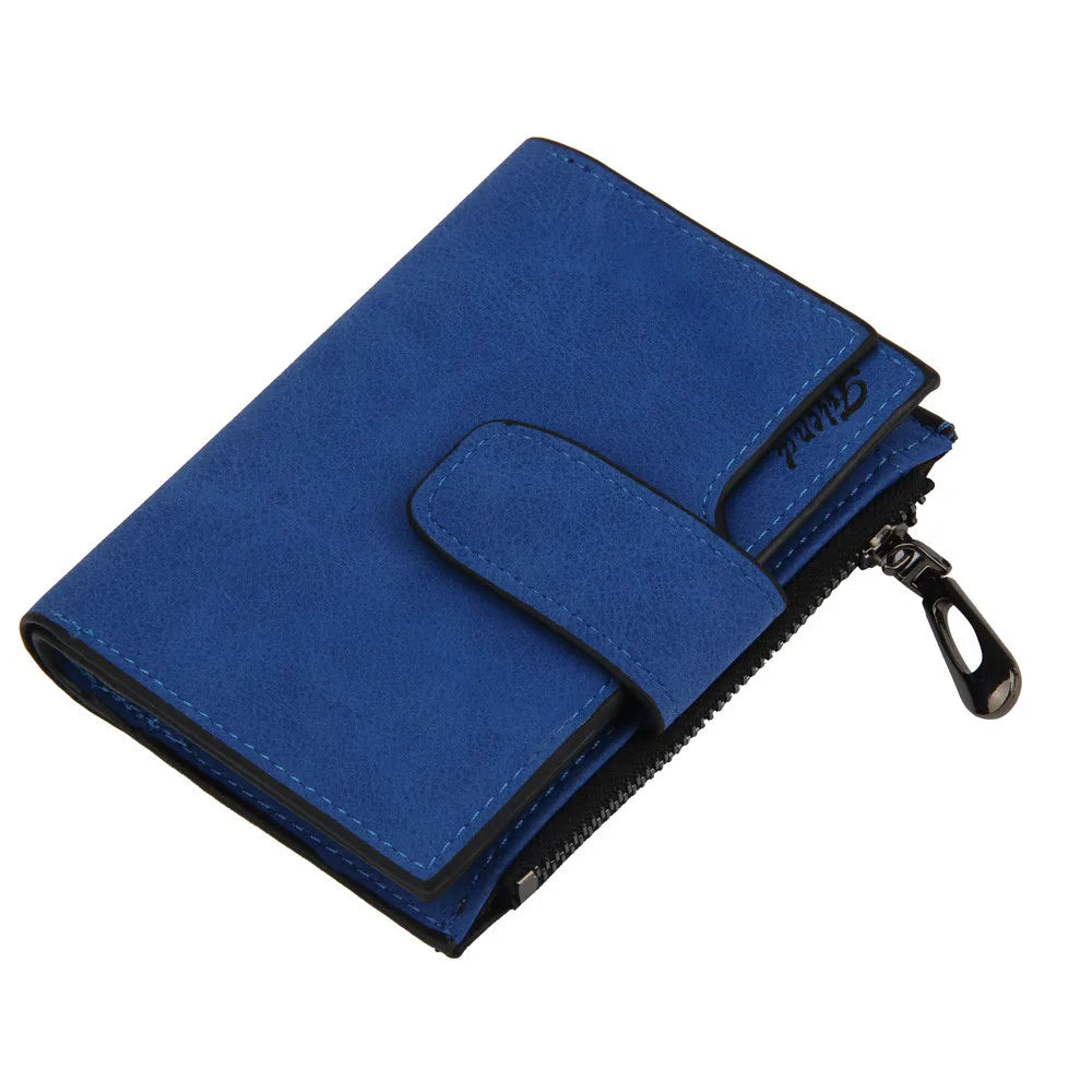 Women's Bifold Wallet Compact Card Holder with Clear Window