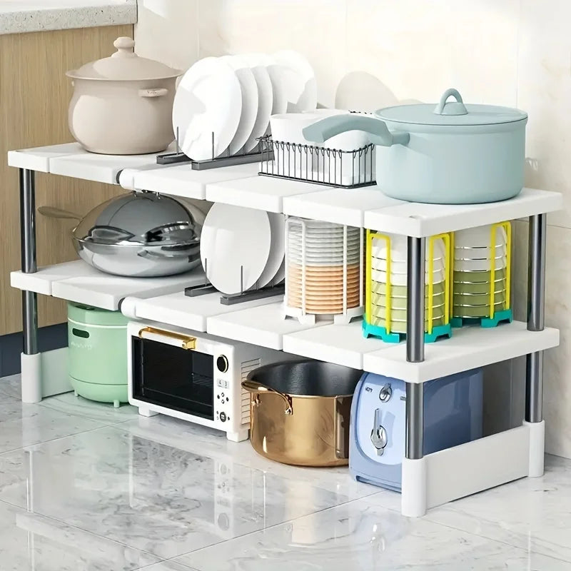 Adjustable Under Sink Organizer Rack – Expandable Cabinet Storage