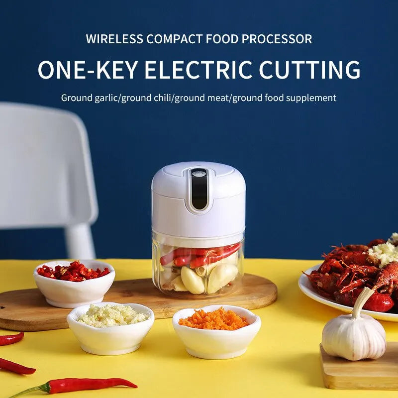VIBE Electric Mini Garlic Chopper – USB Rechargeable, 250ml