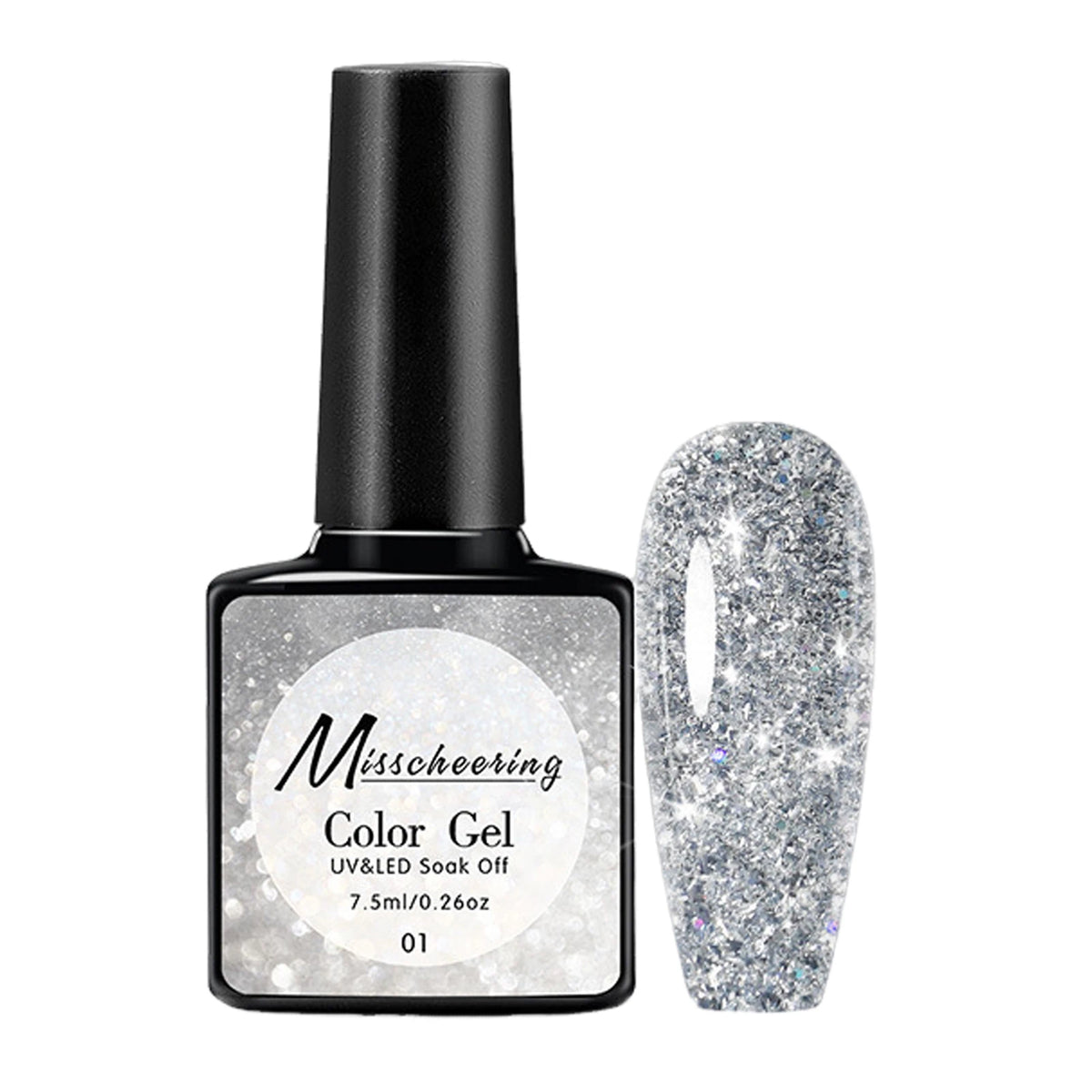 Glitter Gel Nail Polish Diamond Effect Soak Off UV – 7.5ml