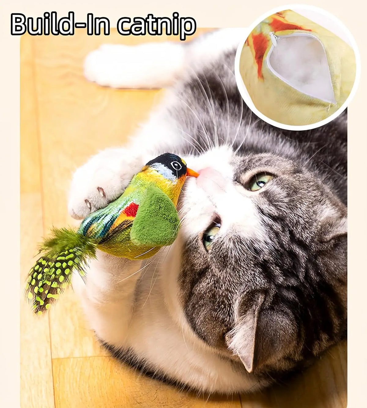 VIBE Cat Bird Toy with Sound – Indoor Cat Enrichment Toy