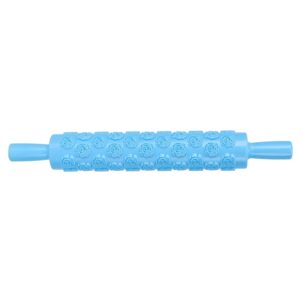 Fondant Embossing Rolling Pin – Food-Grade PP Rose & Feet Pattern