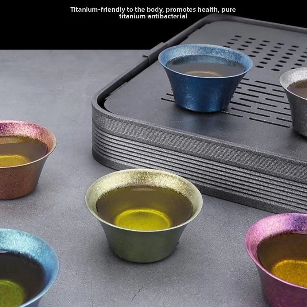 Double Wall Titanium Gongfu Tea Cup – Lotus Shape 40ml