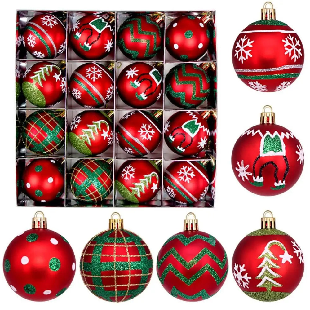 16-Piece Multicolor Christmas Ball Ornaments Set – 6cm