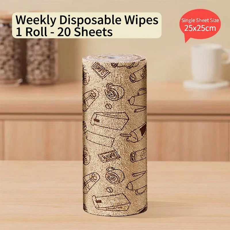 Reusable Tear-Off Kitchen Cleaning Cloth Roll – 20 Sheets