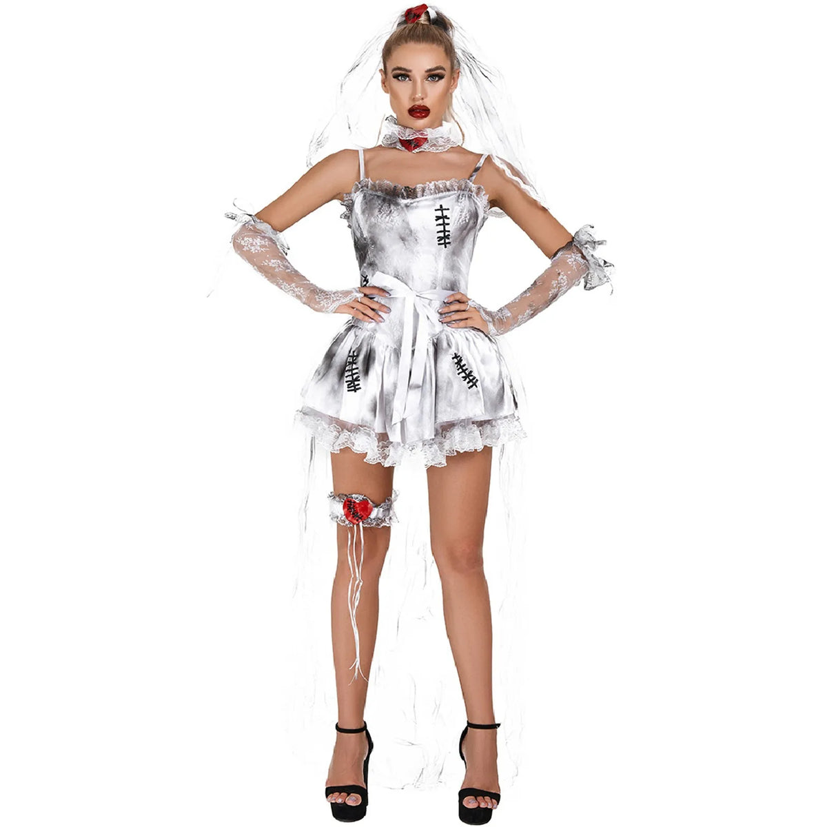 Women's Halloween Ghost Bride Cosplay Costume Set