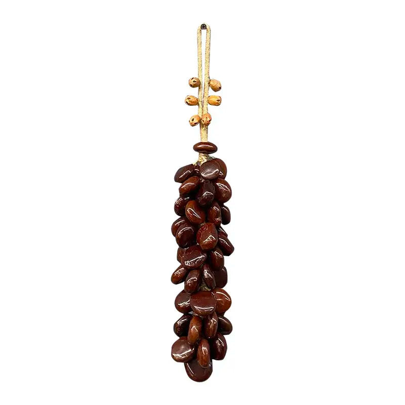 Handmade Natural Wood Bean Pendant Hanging String Décor