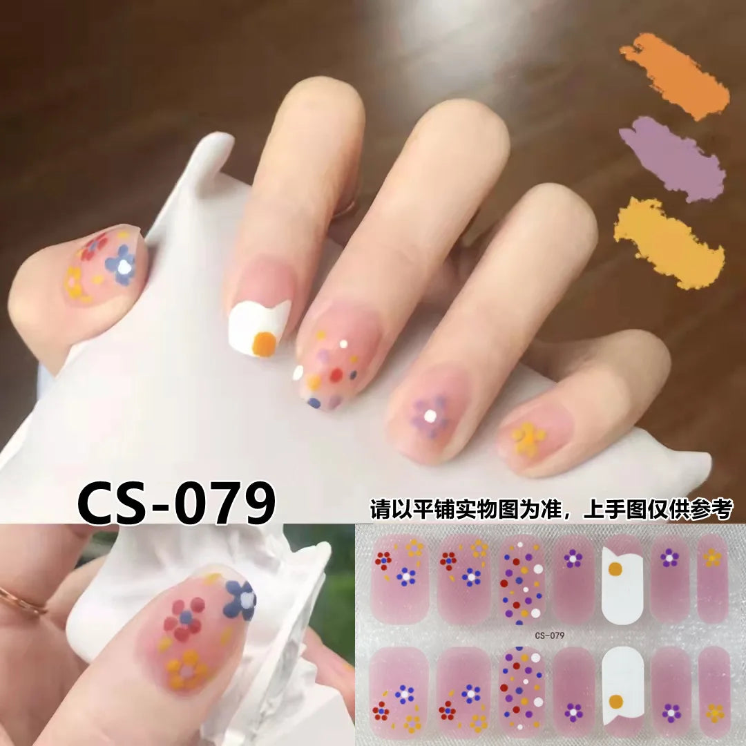 Semi Cured Gel Nail Stickers – Waterproof Self-Adhesive Decals