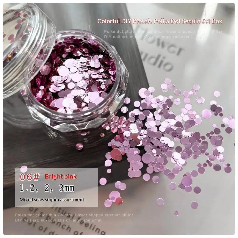 Mini Heart Nail Glitter Sequins – Colorful Sparkling Nail Art Charms
