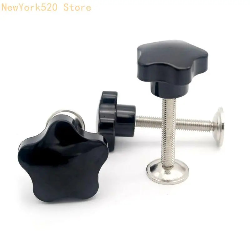 5-Pack Star Knob Clamping Screws M8 M10 Male Thread Wing Nut
