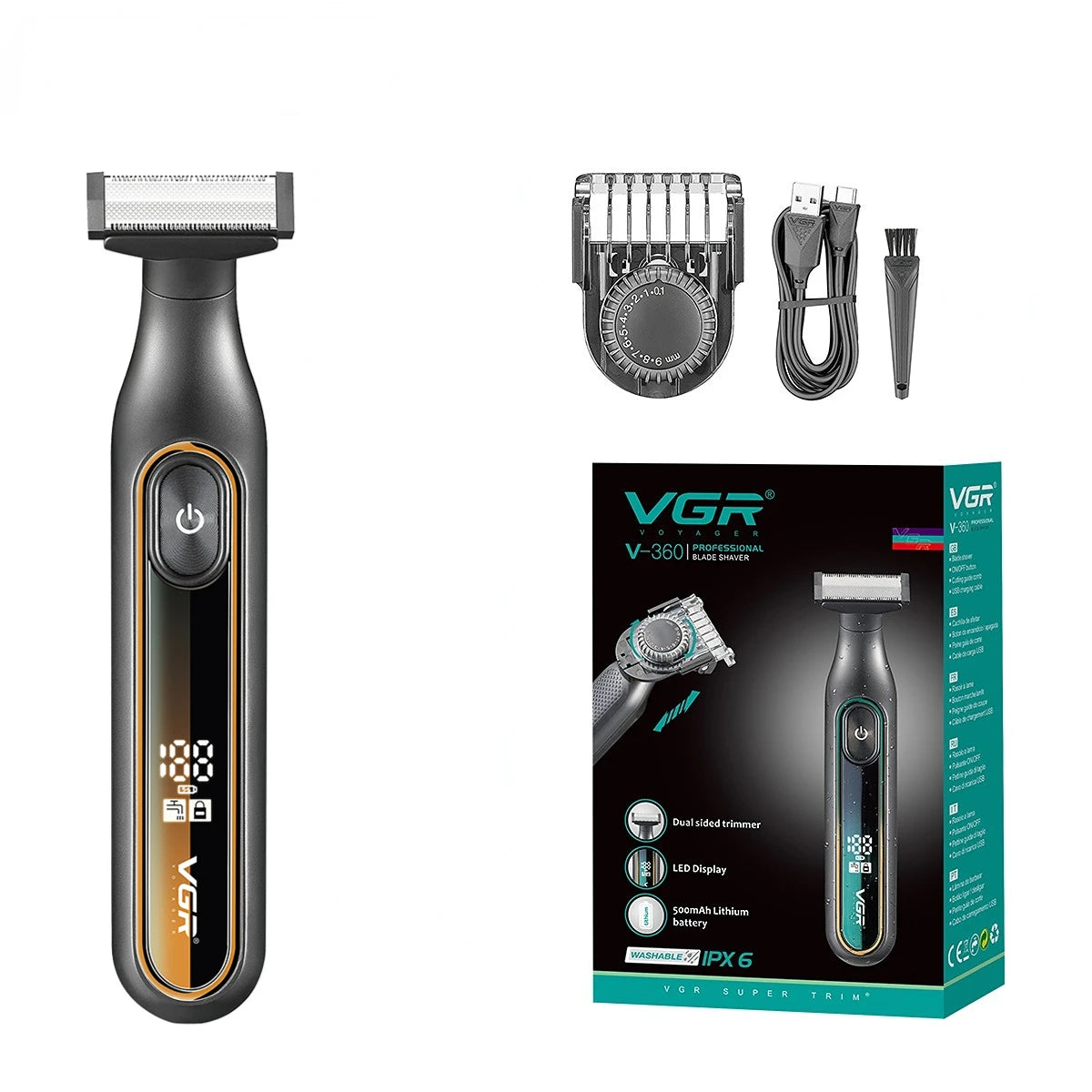 VGR V-360 Waterproof Hair Clipper & Beard Trimmer for Men