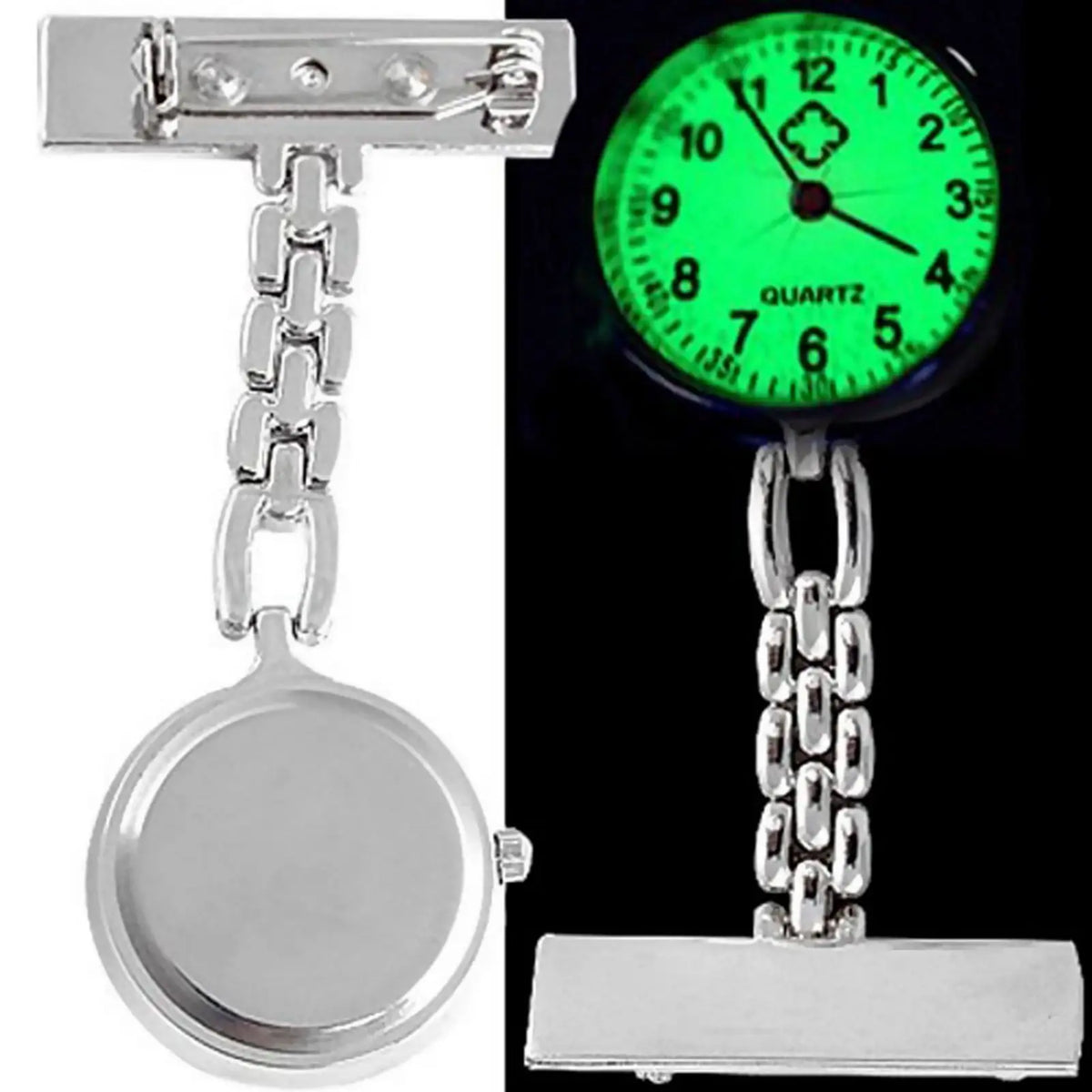Luminous Clip-On Nurse Watch – Retractable Lapel Fob Watch