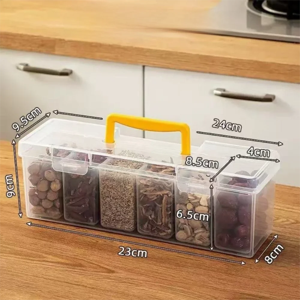 Transparent 6-Compartment Plastic Tool Storage Box Organizer