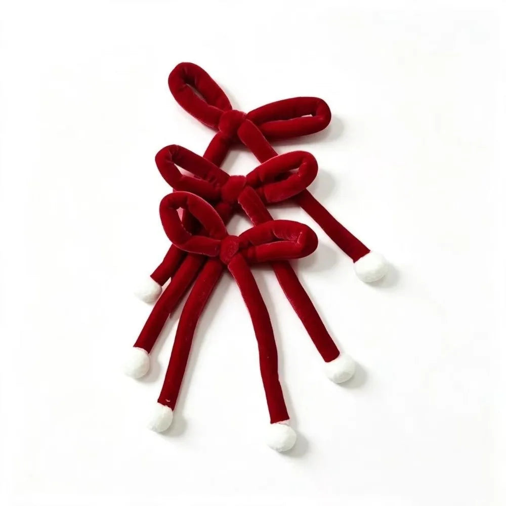 Velvet Christmas Tree Bows 3/6 Pack – Red & Green Ornaments