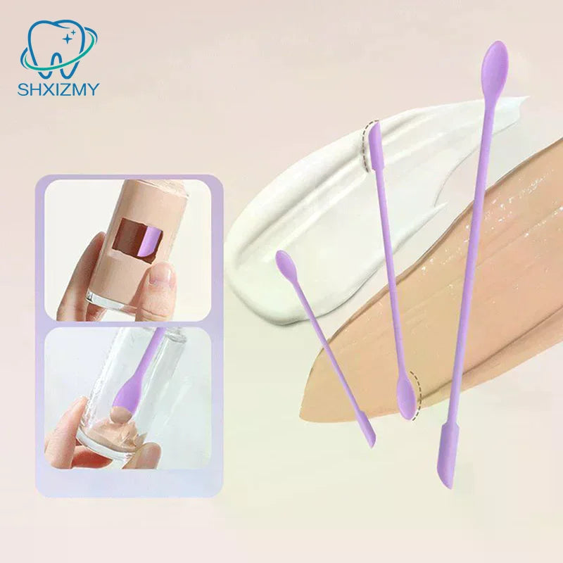 3-Piece Mini Silicone Spatula Set – Double-Headed Makeup Tool