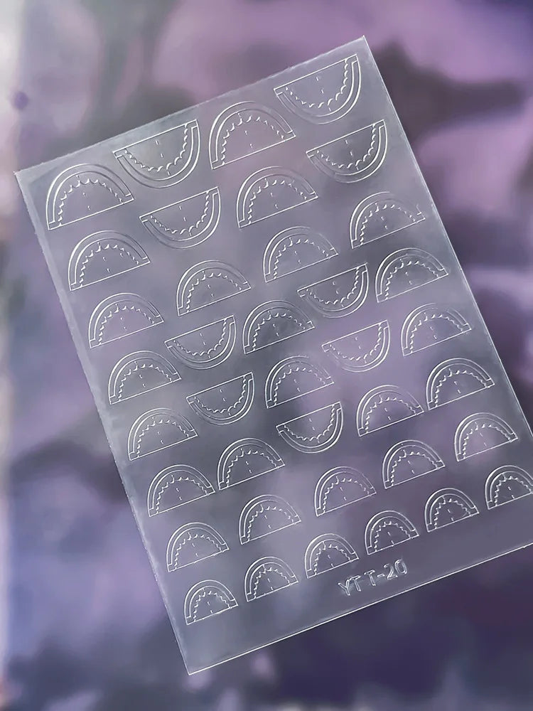 French Nail Art Stickers 3D Decals – Checkered & Heart Designs
