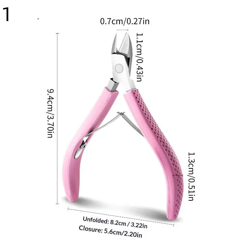 Stainless Steel Cuticle Nipper | Silicone Handle Nail Tool
