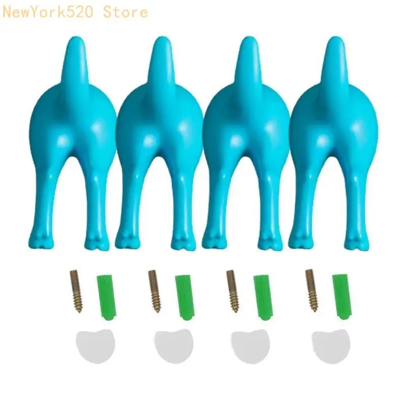 4Pcs Nordic Dog Tail Wall Hooks – Hat Key Coat Hanger
