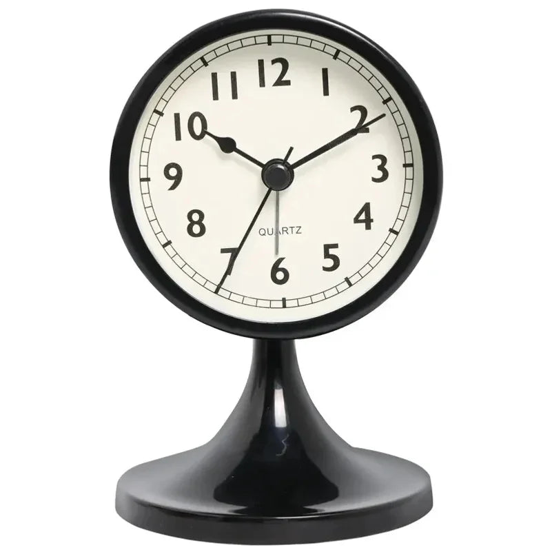 Nordic Metal Alarm Clock with Night Light – Silent Round Clock