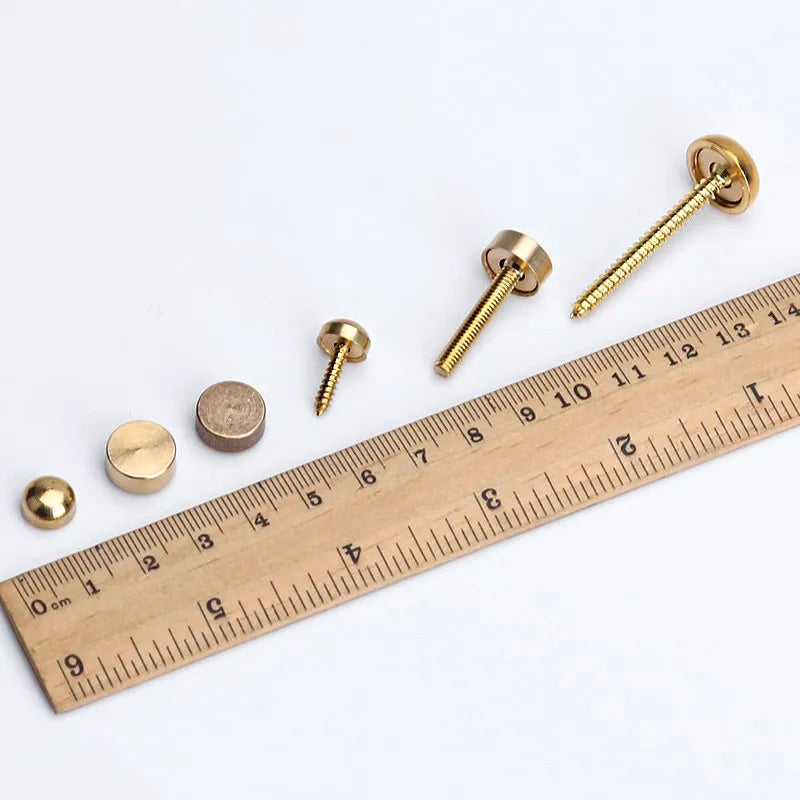 8-Pack Brass Decorative Screw Caps – Antique Copper Mirror Fix
