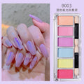 6-Color Solid Mirror Nail Powder – Aurora Holographic Glitter Set
