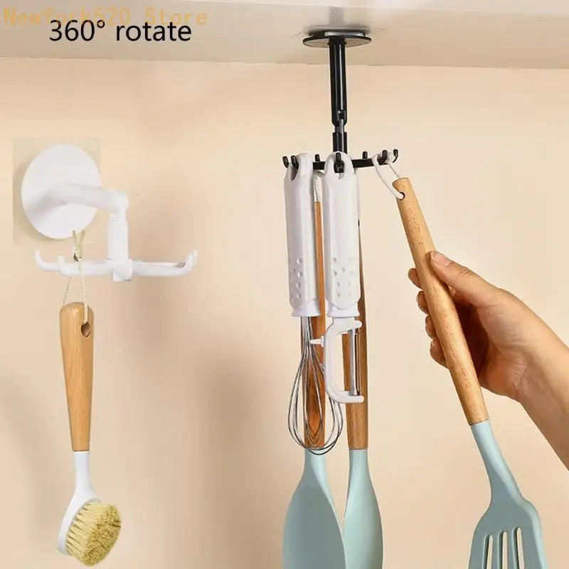 7-Claw 360° Rotating Hook – Kitchen & Bathroom Organizer