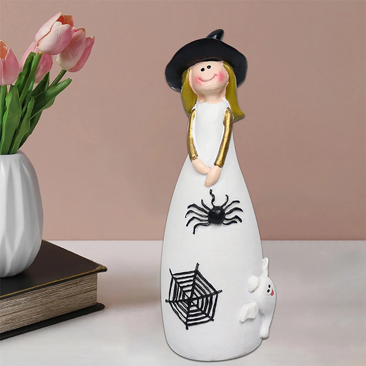 Witch Girl Figurine Set – Halloween Tabletop Decoration