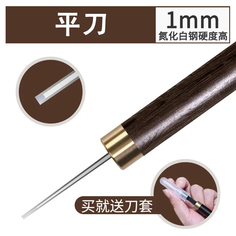 Wood Carving Knife Set – Olive Peach Pit DIY Craft Tool Kit