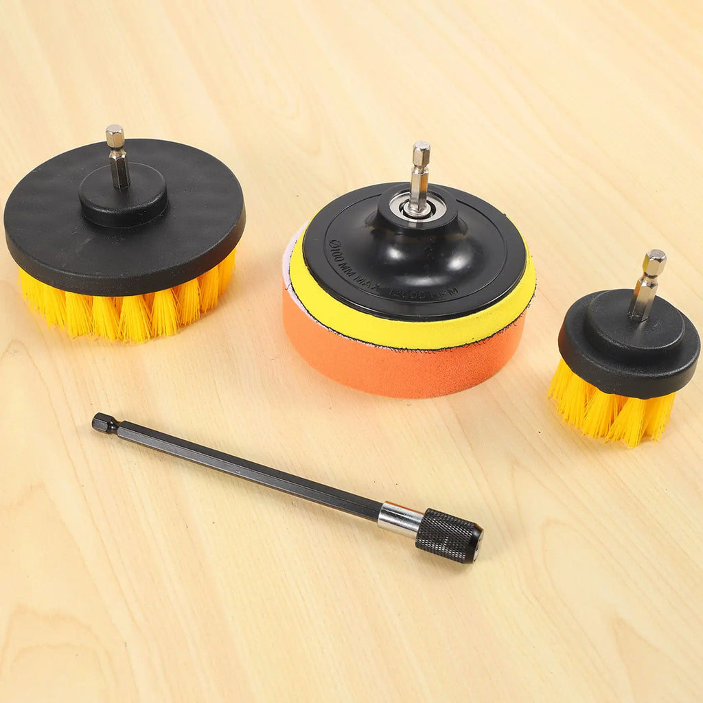 12-Piece Drill Brush & Scrub Pad Power Scrubber Set – Yellow