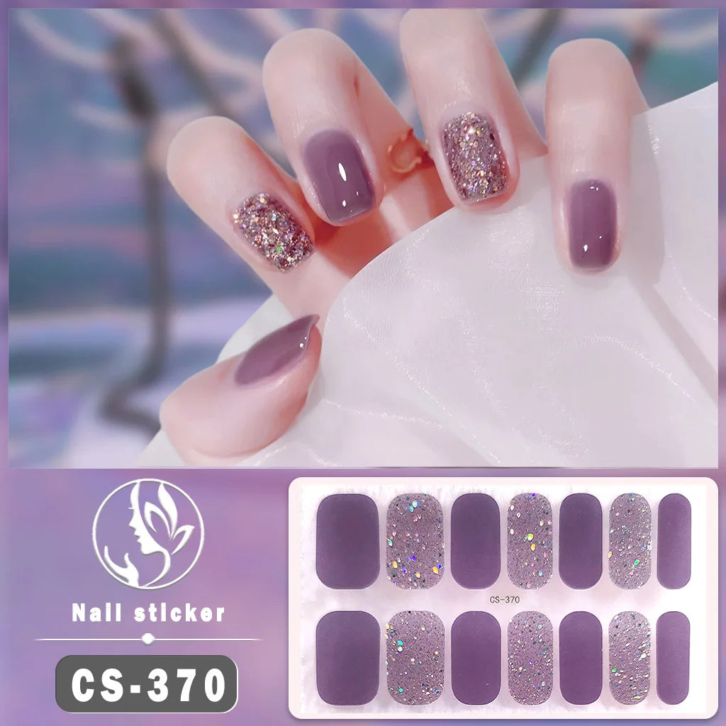 Solid Color Self-Adhesive Gel Nail Art Stickers & Decals