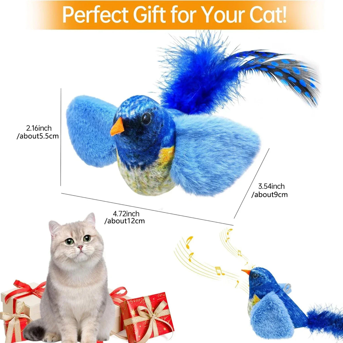 VIBE Cat Bird Toy with Sound – Indoor Cat Enrichment Toy