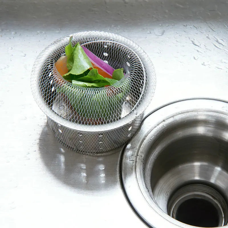 100-Pack Disposable Elastic Sink Drain Filter Mesh Bags