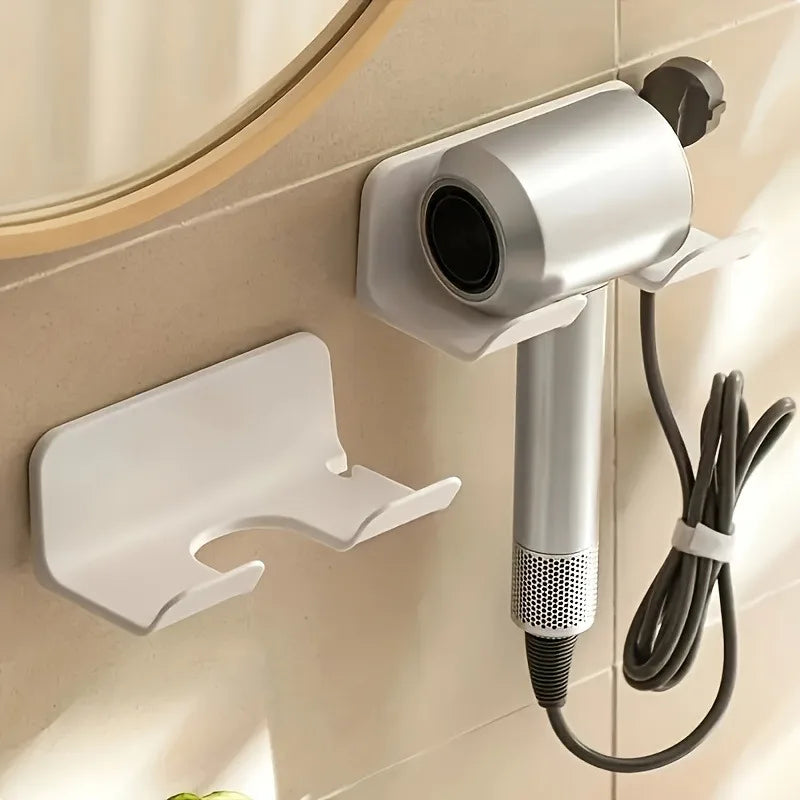 Wall-Mounted Hair Dryer Holder – Corner Bathroom Organizer